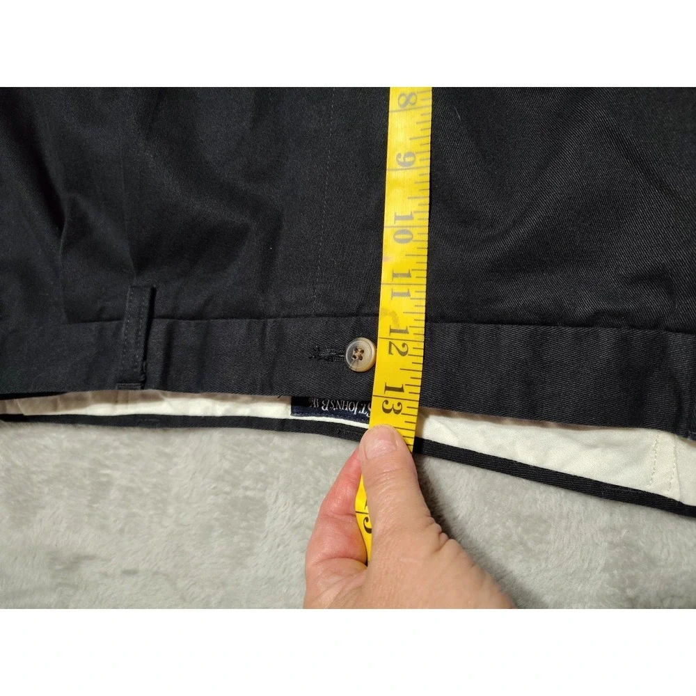 St John's Bay Khaki Pants Men 46x29 Black Office Classic Preppy College